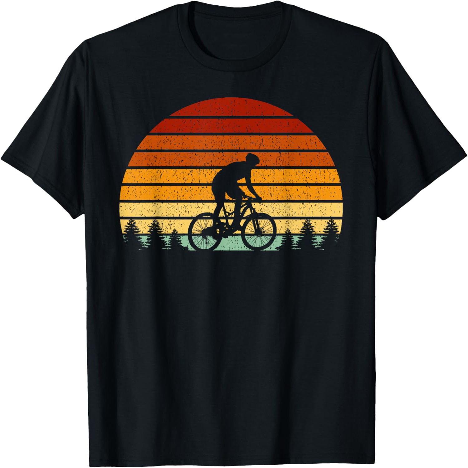Mountain Biking Gifts - Kaos bergambar pemandangan matahari terbenam di