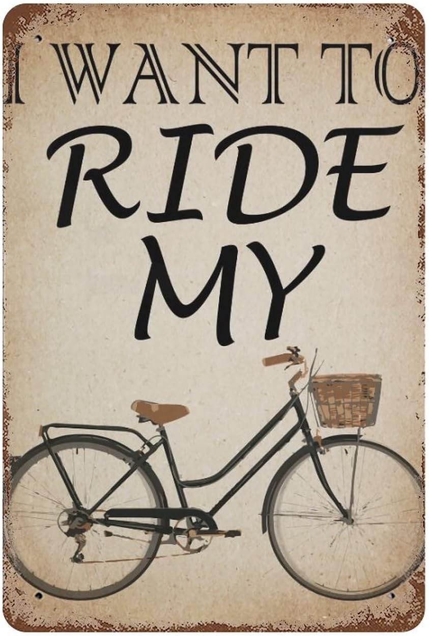 Mountain Biking Gifts - Papan Tanda Logam Bertema Sepeda, Papan