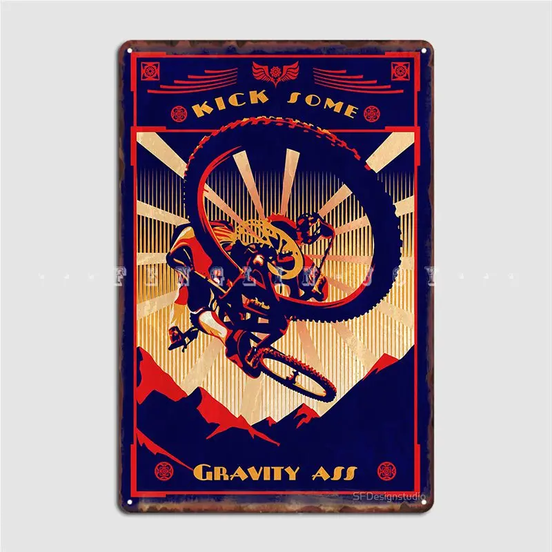 Mountain Biking Europe - Poster Pantat Sepeda Gunung Retro Tendangan
